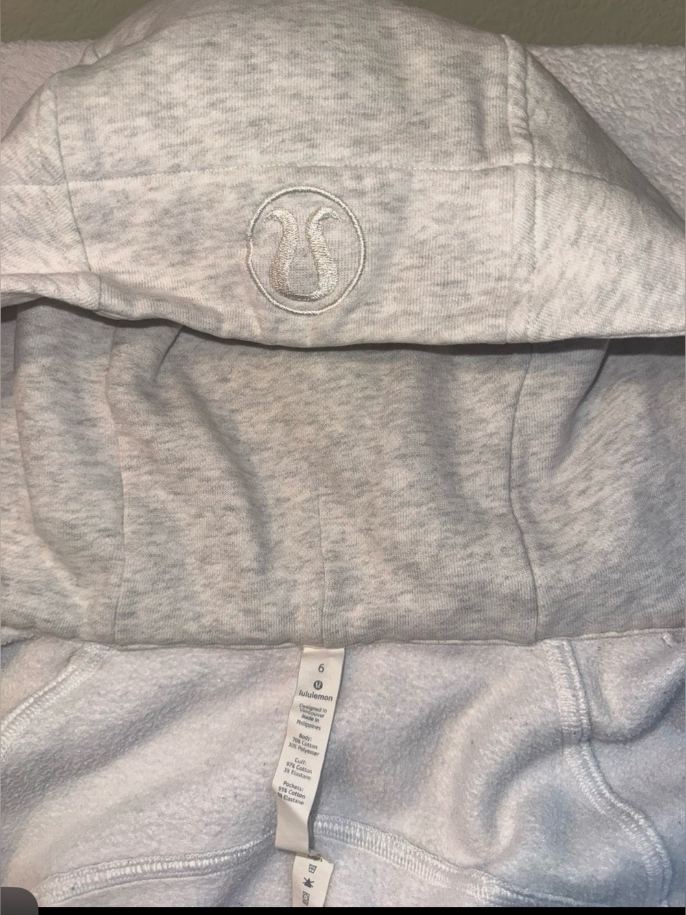 `Lululemon Scuba Full Zip Hoodie Heathered Gray Sz 6 - Picture 12 of 16